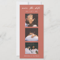 Photobooth Strip Terracotta QR Save the Date