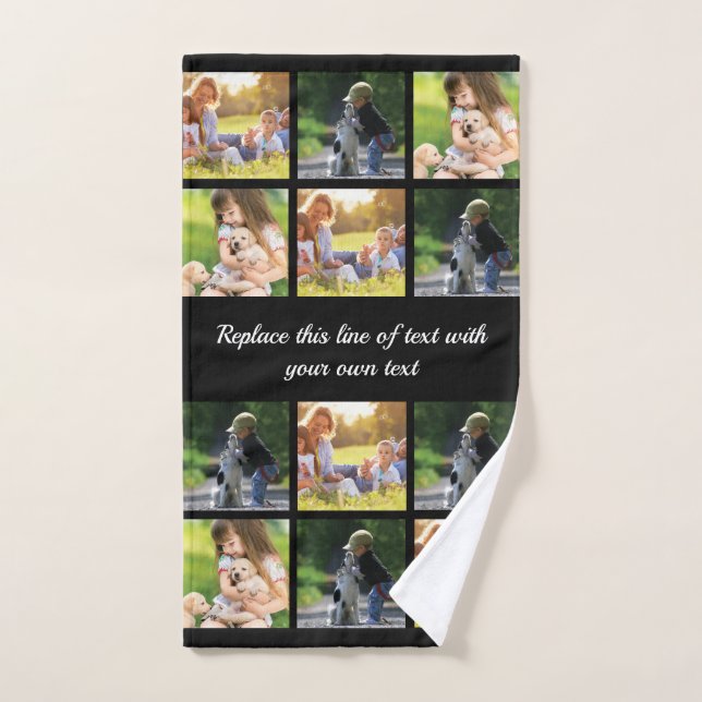 photocollage et texte (Serviette à main)