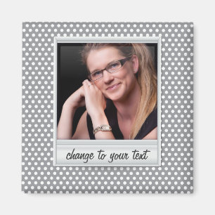 photoframe on white & grey polkadot magnet