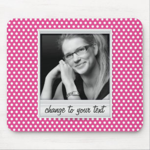 photoframe on white & pink polkadot mouse pad