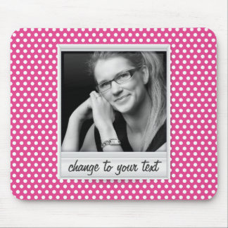 photoframe on white & pink polkadot mouse pad