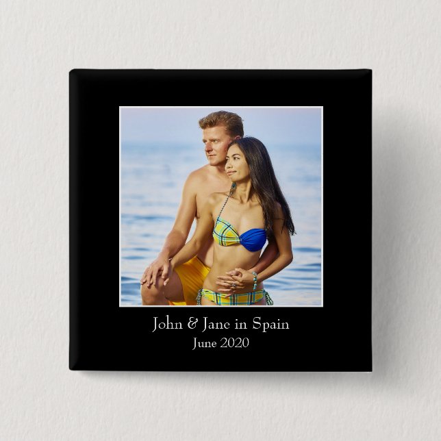 Photograph Frame, Custom Photo – Personalized 2 Inch Square Button (Front)