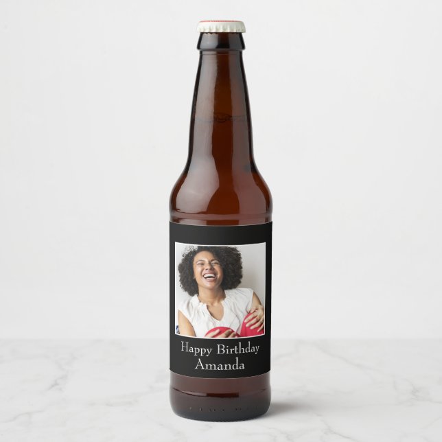Photograph Frame, Custom Photo – Personalized Beer Bottle Label (Front)