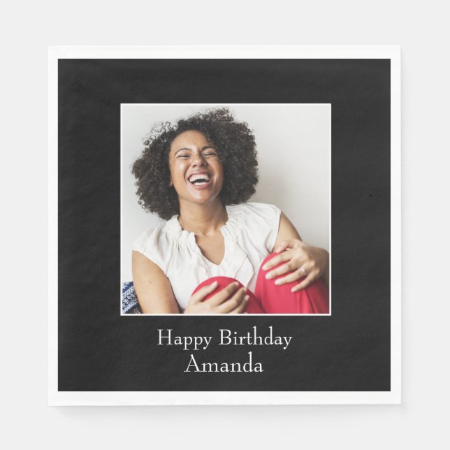 Photograph Frame, Custom Photo – Personalized Napkin (Front)