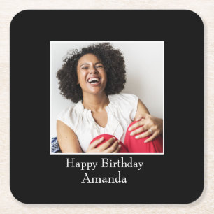 Photograph Frame, Custom Photo – Personalized Square Paper Coaster