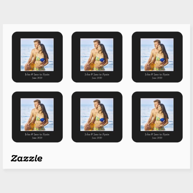 Photograph Frame, Custom Photo – Personalized Square Sticker (Sheet)