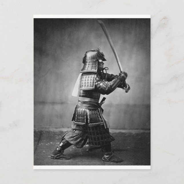 Photograph of a Samurai C. 1860 Postcard (Front)