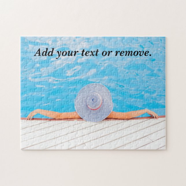 Photograph of a woman relaxing in a swimming pool: jigsaw puzzle (Horizontal)