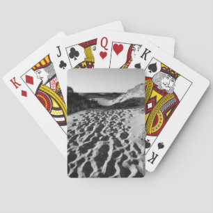 photograph of beach playing cards
