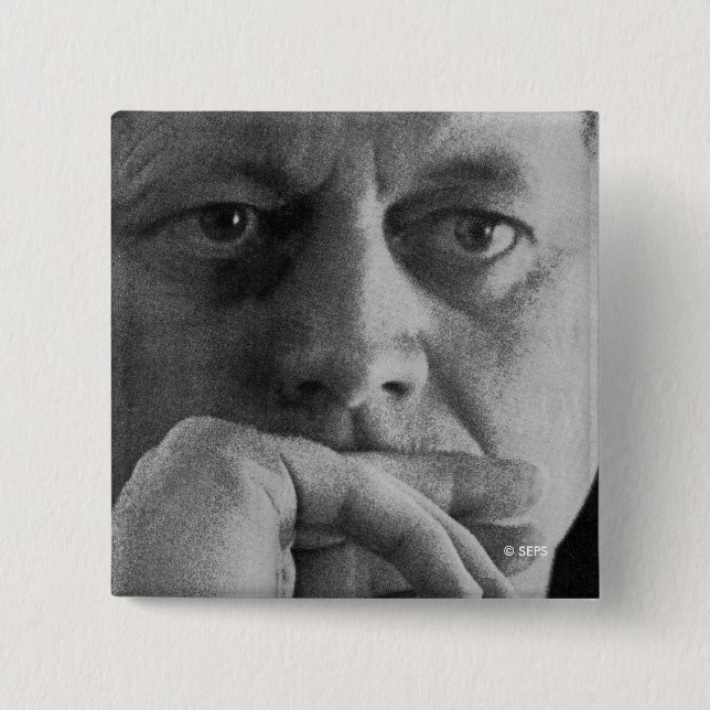 Photograph of John F. Kennedy 2 Inch Square Button (Front)