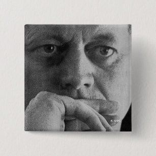 Photograph of John F. Kennedy 2 Inch Square Button