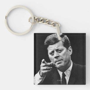 Photograph of John F. Kennedy 3 Keychain