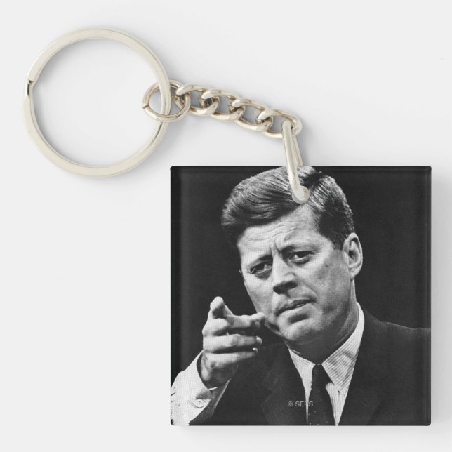 Photograph of John F. Kennedy 3 Keychain (Front)