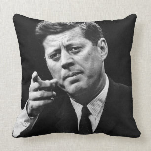 Photograph of John F. Kennedy 3 Throw Pillow