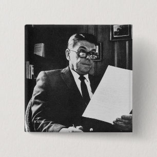 Photograph of Ronald Reagan 2 Inch Square Button