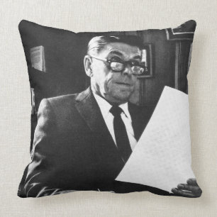 Photograph of Ronald Reagan Throw Pillow