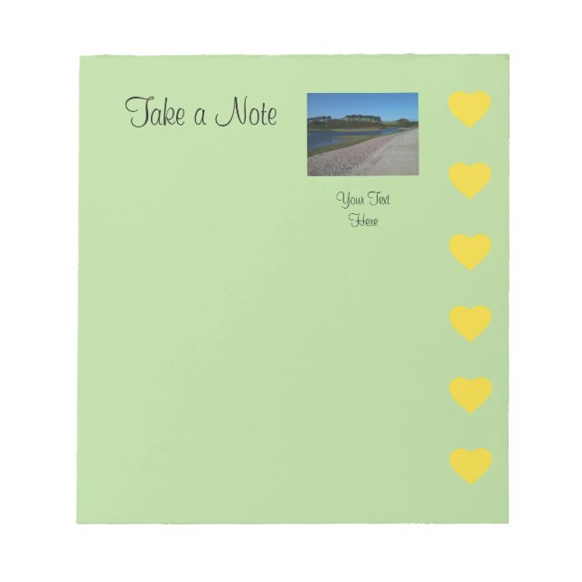 Photograph Template with Hearts Notepad (Front)