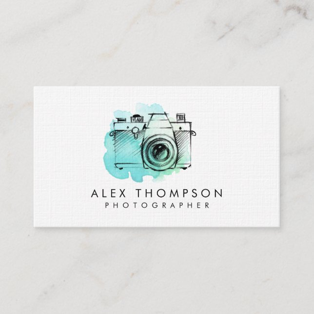 Photographe aquarelle Cartes de visite (Devant)