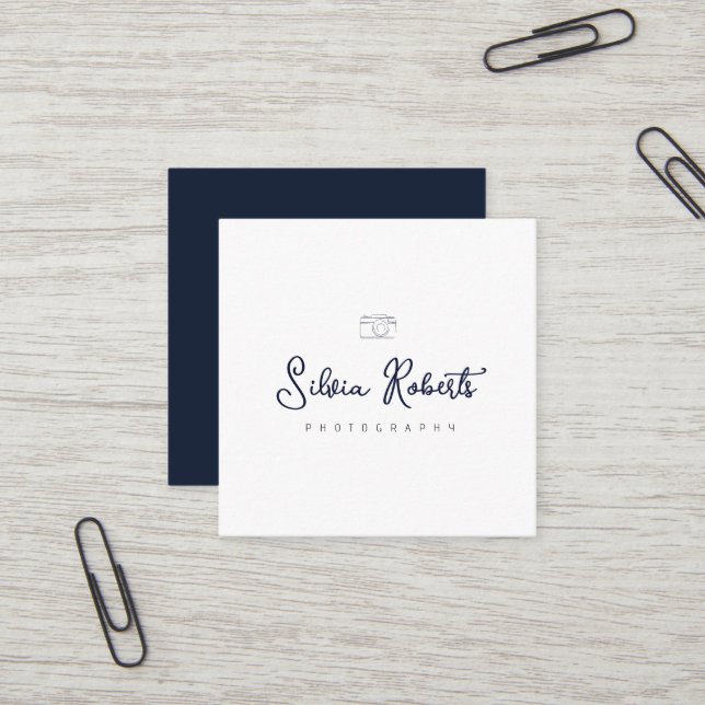 photographe de logo moderne carte de visite (Devant/Arrière en situation)