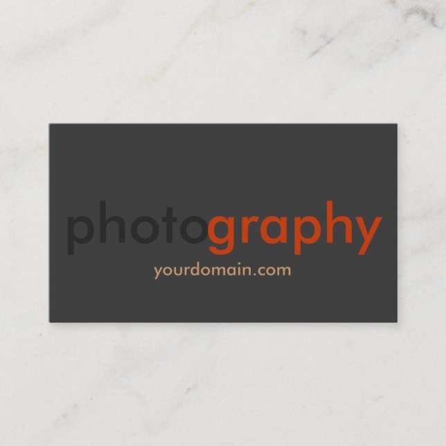 Photographe gris foncé Orange Artiste Carte de vis (Devant)