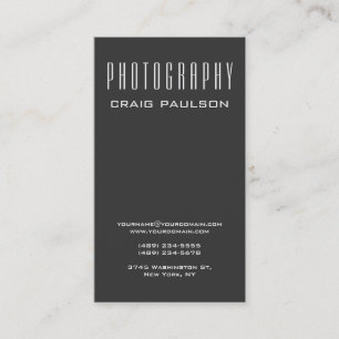 Photographe gris vertical Artiste Carte de visite
