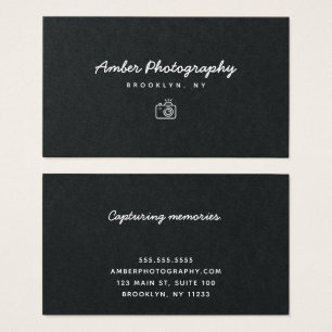 Photographe personnalisé noir et blanc Carte de vi