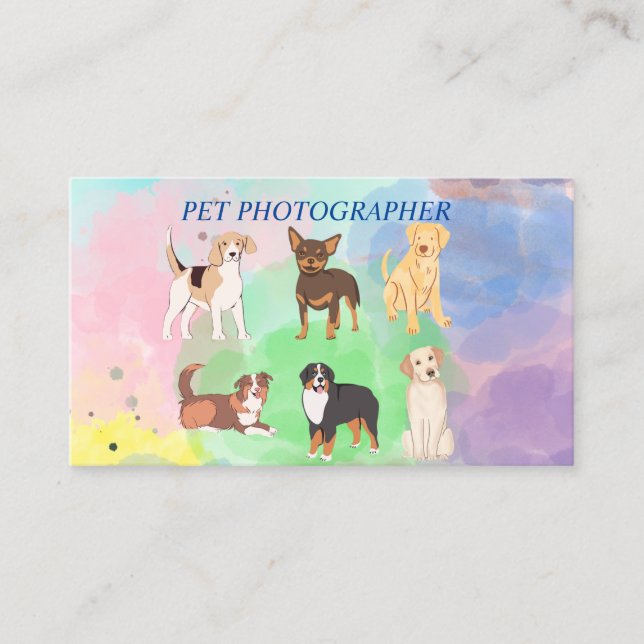 Photographe pour animaux de compagnie - Carte de v (Devant)