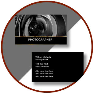 Photographe professionnel Carte de visite