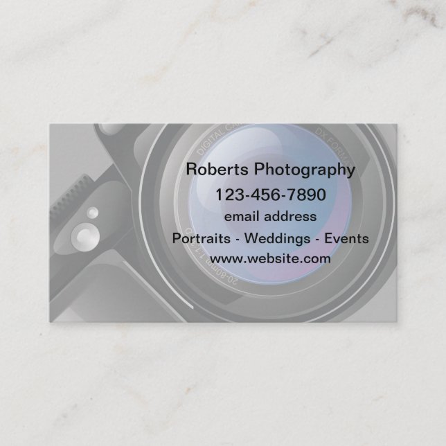 Photographe professionnel Modèle Carte de visite (Devant)