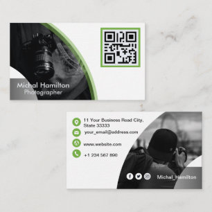 Photographe vert moderne Carte de visite