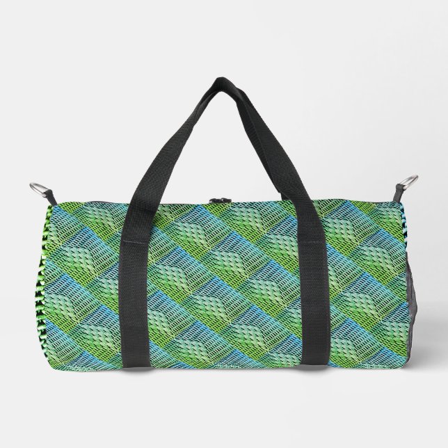 Photographed braid, abstract and interesting grey  duffle bag (Front)