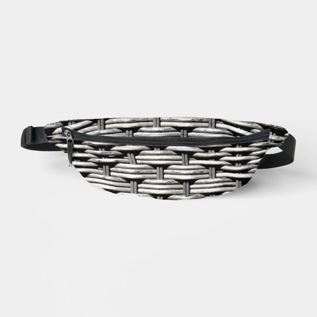 Photographed braid, abstract and interesting grey  fanny pack (Front)