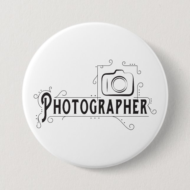 Photographer 3 Inch Round Button (Front)