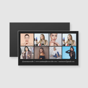 photographer 8 photos black business magnetic card