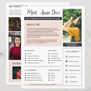 Photographer About me Page Template
