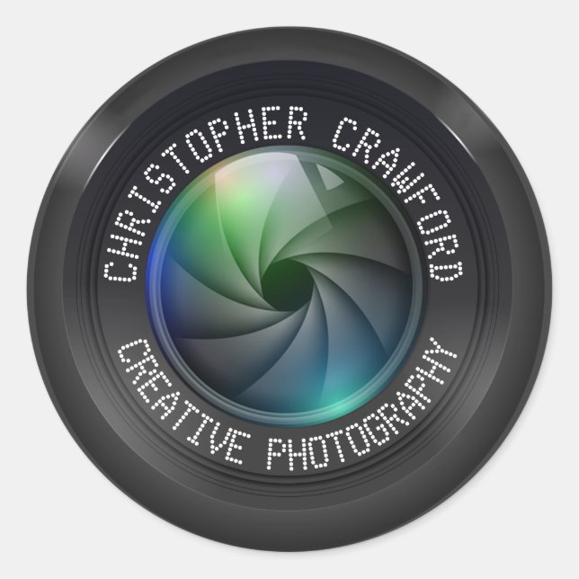 Photographer And Photography Business Camera Lens Classic Round Sticker (Front)