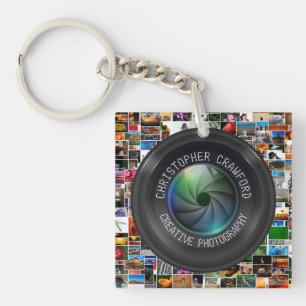 Photographer And Photography Business Camera Lens Keychain