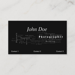 Photographer Black business card