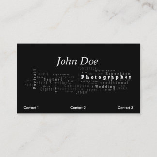 Photographer Black business card