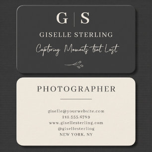 Photographer Black Professional Business Card