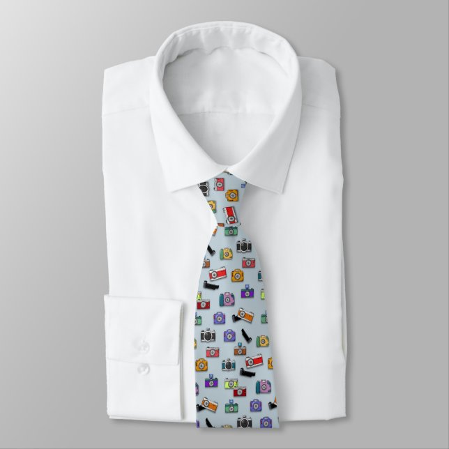 Photographer Camera Art Patterned Tie (Tied)