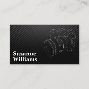 Photographer Camera   Black Carbon Pattern Business Card