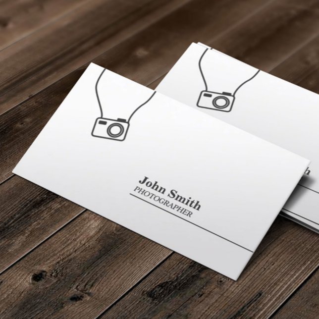 Photographer Camera Minimalist Photography Business Card (Creator Uploaded)
