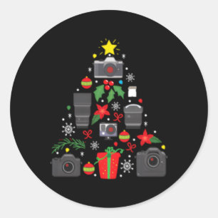 Photographer Camera Ornat Tree Classic Round Sticker