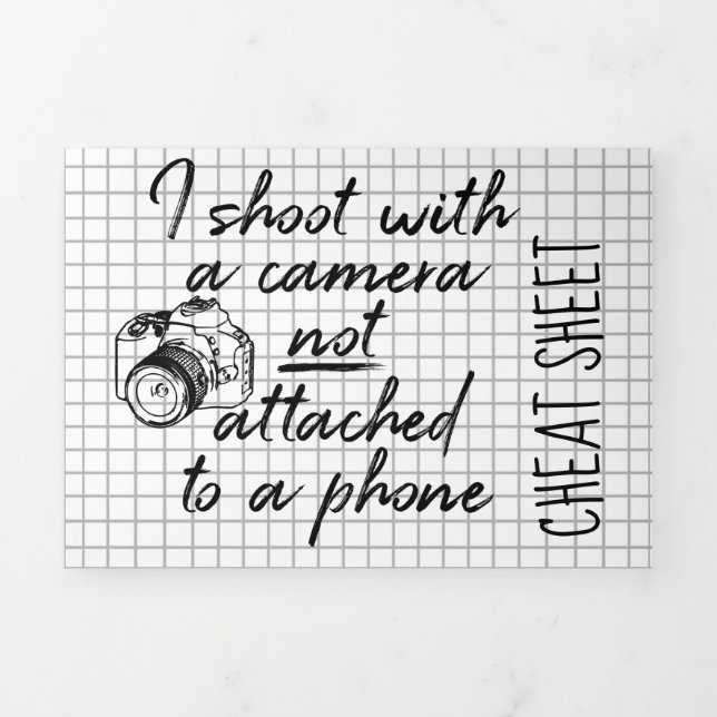 Photographer Cheat Sheet Tri-Fold Card (Cover)