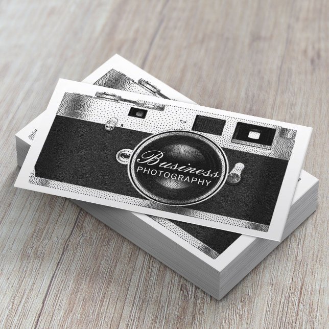 Photographer Classic Camera Drawing Photography Business Card (Creator Uploaded)