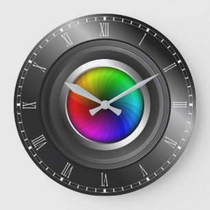 Photographer Colour Wheel Camera Lens Large Round Large Clock