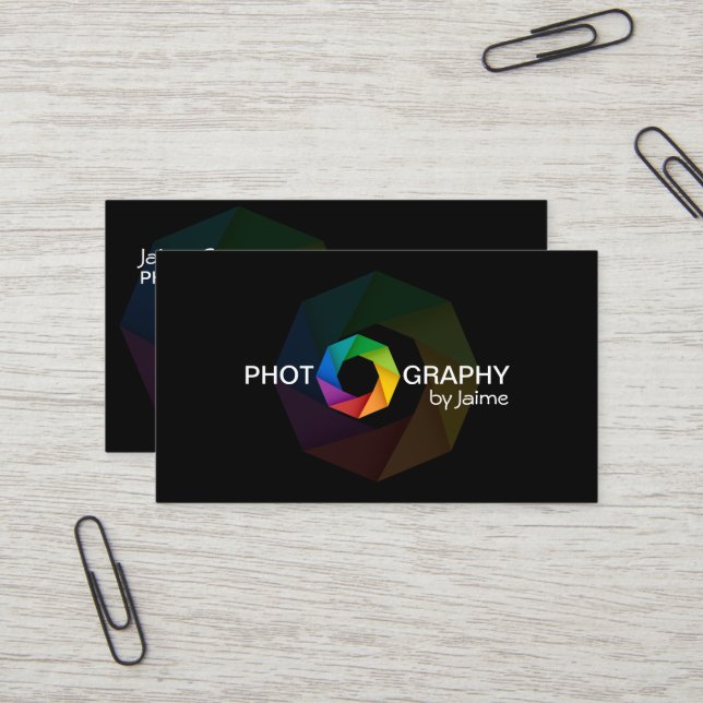 Photographer Design with Shutter Business Card (Front/Back In Situ)