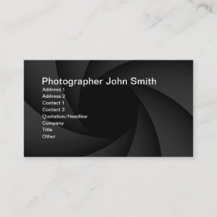 Photographer diaphragm business card