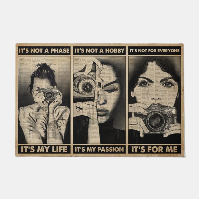 Photographer Doormat, Vintage Vibes Mat (Front)